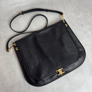 CELINE SOFT TRIOMPHE BESACE IN SUPPLE SHINY LAMBSKIN(HIGH-END GRADE)