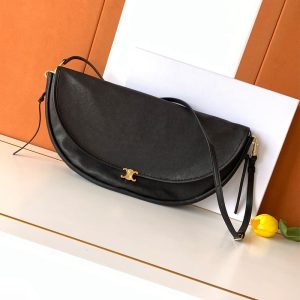 CELINE HALFMOON SOFT TRIOMPHE BAG IN SUPPLE SHINY LAMBSKIN(HIGH-END GRADE)