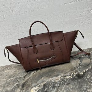 CELINE MEDIUM SMILING NEW LUGGAGE IN SUPPLE SHINY LAMBSKIN(HIGH-END GRADE)