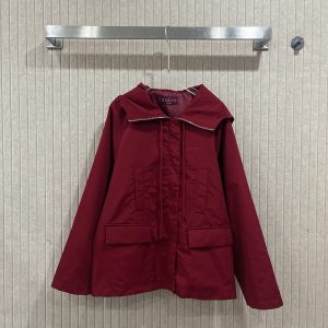 GUCCI HOODED FABRIC JACKET WITH LOGO ROSSO ANCORA RED 823752 ZAR16 6052