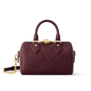 LOUIS VUITTON SPEEDY BANDOULIERE 20 MONOGRAM EMPREINTE GRENAT RED 20CM