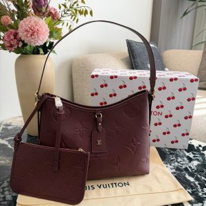 LOUIS VUITTON CARRYALL PM DARK RED 30CM