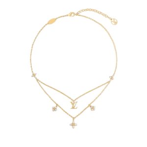 LOUIS VUITTON LV FLORAGRAM NECKLACE GOLD