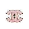 CHANEL CC LOGO BROOCH IN PINK ENAMEL WITH GOLD TONE HARDWARE