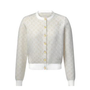LOUIS VUITTON MONOGRAM BRUSHED KNIT CARDIGAN CHAMPAGNE 1AJFRU