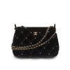 CHANEL VELVET CRYSTAL QUILTED CHAIN HOBO BAG IN BLACK 22CM