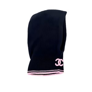 CHANEL CASHMERE BALACLAVA DARK BLUE AND PINK