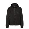 PRADA RE NYLON HOODED BLOUSON JACKET BLACK SGB685 1WQ8 F0002 S 211