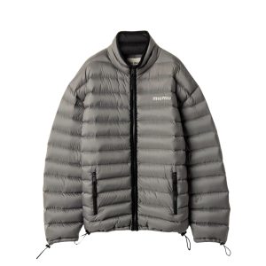 MIUMIU LIGHTWEIGHT PONGÉ DOWN JACKET GRAY