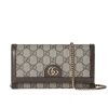 GUCCI OPHIDIA CHAIN WALLET BEIGE GG SUPREME CANVAS 19CM