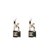 CHANEL PADLOCK DROP EARRINGS WITH BLACK ENAMEL