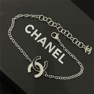 CHANEL CC LOGO CHAIN BRACELET SILVER