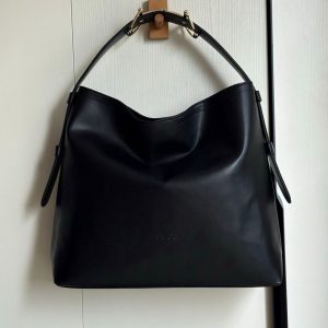 GUCCI BEATRIX LARGE TOTE BAG BLACK LEATHER 40CM