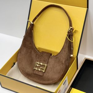 Fendi Brown Suede Croissant-Bag