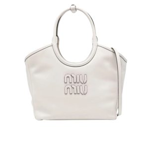 MIUMIU IVY TOTE BAG WHITE 23CM