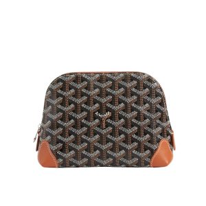 GOYARD VENDÔME COSMETIC POUCH BLACK AND TAN 18CM VENDOTPMLTY01CL03P