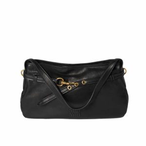 MIUMIU AVENTURE NAPPA  BAG BLACK 33CM
