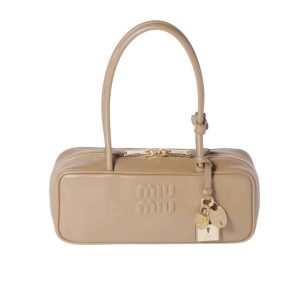 MIUMIU BEAU BAG SAND BEIGE 28CM 5BB173 2CRW F0036 V OTM