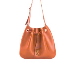 Saint Laurent Paris VII Medium Flat Hobo Bag In Smooth Brown 28Cm