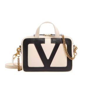 VALENTINO GARAVANI VIVA SUPERSTAR NAPPA HANDBAG BUTTER AND BLACK 6W0B0R73PTJ R4V