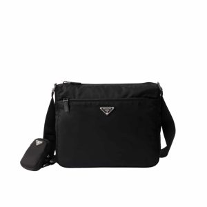 PRADA RE NYLON BAG BLACK 30CM 1BC421 RV44 F0002 V D1M