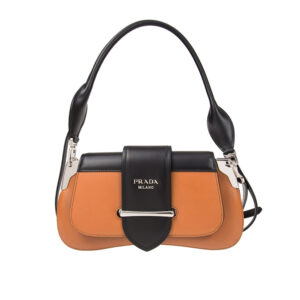 Prada City Sidonie Shoulder Bag Brown And Black 28Cm 1BD168 2AIX F0R6P