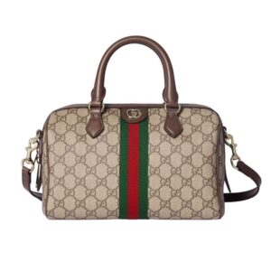 Gucci Ophidia Gucci Small Boston Bag Beige And Dark Brown GG Monogram 22Cm 772053 96IWG 8745