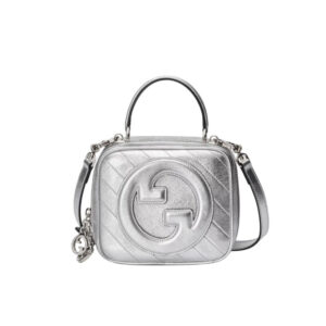 Gucci Blondie Small Top Handle Bag Metallic Silver 17Cm 744434 AACBO 8106