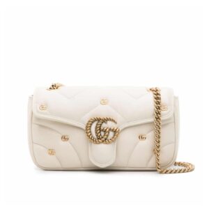 Gucci GG Marmont Small Shoulder Bag White 26Cm