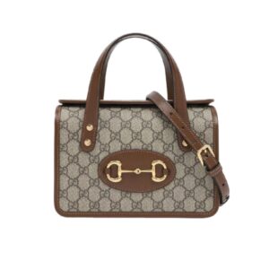 Gucci Horsebit 1955 Top Handle Bag Beige And Ebony 27Cm 645453 92TCG 8563