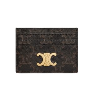 CELINE WALLET TRIOMPHE  CARD HOLDER BROWN 10.5CM