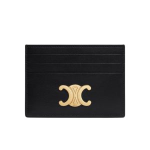 CELINE WALLET TRIOMPHE  CARD HOLDER BLACK 10.5CM