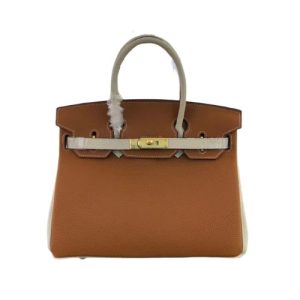 HERMES BIRKIN TOGO  GOLD HARDWARE BROWN 30CM