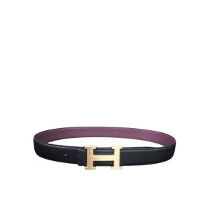 HERMÈS H REVERSIBLE BELT BLACK AND GOLD 25MM