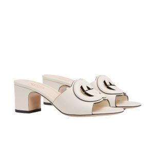 GUCCI WOMEN'S INTERLOCKING G SLIDE SANDAL WHITE ‎782413 AAAZG 9022
