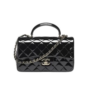 Chanel Mini Classic Handbag With Top Handle Black 20Cm