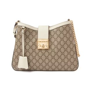 GUCCI PADLOCK GG MEDIUM SHOULDER BAG WHITE 29CM