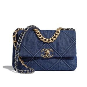 Chanel 19 Flap Bag Denim Blue 25Cm