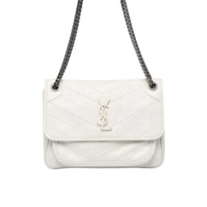 Saint Laurent Niki Medium In Vintage Leather White 28Cm