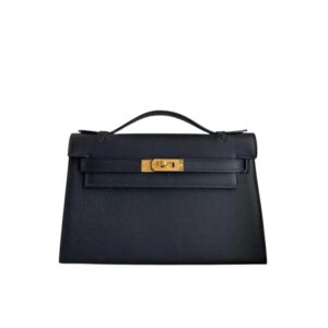 Hermes Kelly Mini Epsom Handbag Black And Gold 20Cm