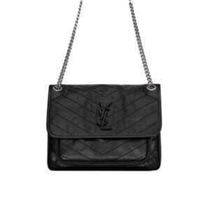 Saint Laurent Niki Medium In Vintage Leather Black 28Cm 6331580En041000