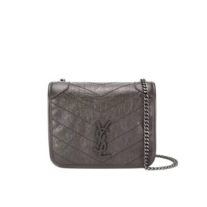 Saint Laurent Niki Vintage Leather Chain Wallet Beige 19Cm