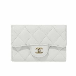 Chanel Classic Card Holder Wallet White 10Cm