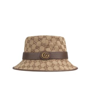 Gucci Canvas Bucket Hat With Double G Brown 576587 4HG62 2564