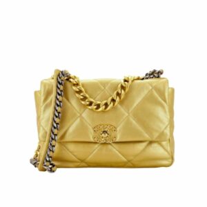 Chanel 19 Flap Bag In Gold 25Cm