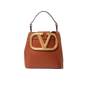 VALENTINO GARAVANI SUPERVEE BUCKET BAG BROWN 20CM