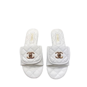 Chanel White Slipper