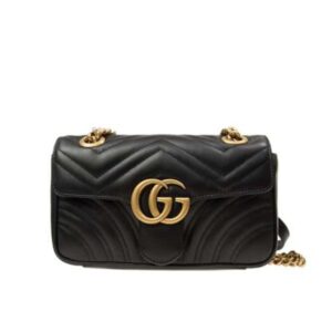 Gucci GG Marmont Matelassé Mini Bag Black 22Cm