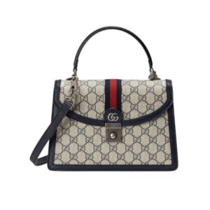 Gucci Ophidia Small Top Handle Bag Beige And Black 25Cm 651055 96IWN 4076