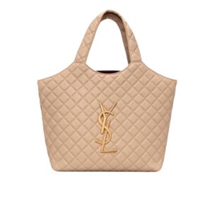 Saint Laurent Icare Shopping Bag In Quilted Beige 40Cm